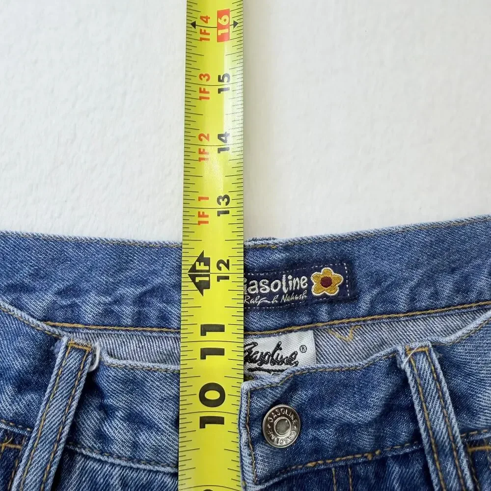 Gasoline‎ Girls Jeans Size 16 (24” Waist) Button Fly Blue Denim Jeans